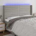 vidaXL Čelo postele s LED bledosivé 163x16x118/128 cm látka