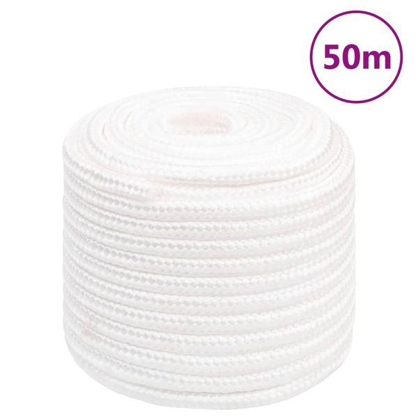 vidaXL Lodné lano biele 16 mm 50 m polypropylén
