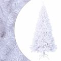 vidaXL Umelý vianočný stromček s hustým ihličím, biely 180 cm, PVC