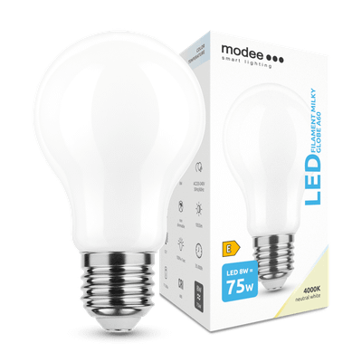 Modee Smart Lighting LED Filament Milky Globe žiarovka E27 8W neutrálna biela (ML-MA60F4000K8WE27)