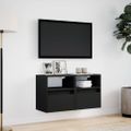vidaXL TV nástenné skrinky s LED svetlami 2 ks čierne 41x31x45 cm