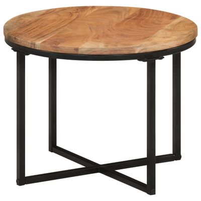 vidaXL Konferenčný stolík 45x45x35 cm akáciový masív a železo