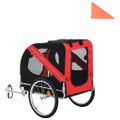 vidaXL Vozík za bicykel pre psa, červeno čierny