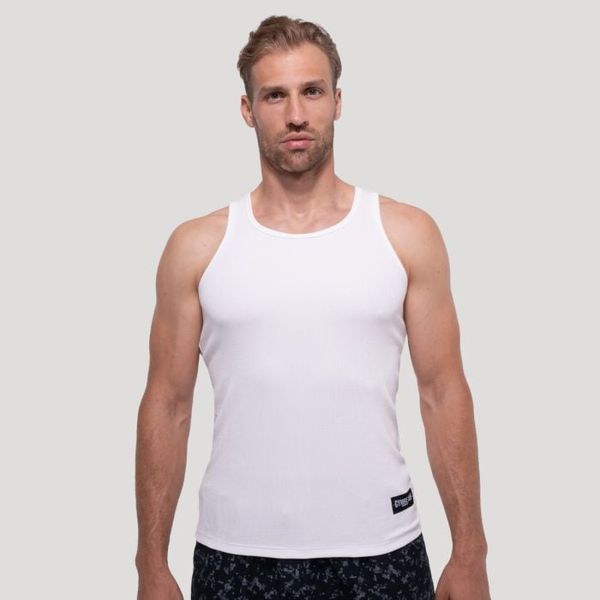 Tielko Persistence Ribbed White - GymBeam, veľkosť S