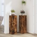 vidaXL Stojany na rastliny 2 ks dymový dub 25x25x80cm kompozitné drevo