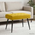 vidaXL Lavica s gombíkovým prešívaním Žltá 60 x 40 x 45 cm Zamat