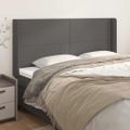 vidaXL Čelo postele so záhybmi sivé 203x16x118/128 cm umelá koža
