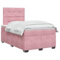 vidaXL Posteľ boxspring s matracom Ružová 120 x 200 cm Zamat