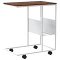 vidaXL Príručný stolík s kolieskami biely 55x36x63,5cm spracov. drevo