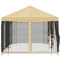 vidaXL Altánok so stenami 6 x 3 m Krémová Polyester a oceľ 190 gsm