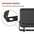 LED reflektor GLARO 50W, čierny, IP65, 5000 lm, neutrálna biela
