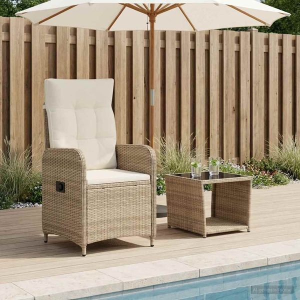 vidaXL Záhradný lounge set 2 ks Bežová a smotanovo biela