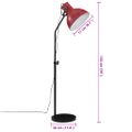 vidaXL Podlahová lampa 25 W šmuhovaná červená 30x30x90-150 cm E27