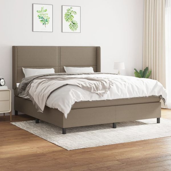 vidaXL Posteľný rám boxspring s matracom sivohned 160x200 cm látka