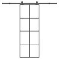 vidaXL Posuvné dvere s kovaním 76x205 cm ESG sklo a hliník