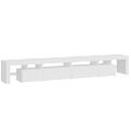 vidaXL TV skrinka s LED svetlami lesklá biela 260x36,5x40 cm