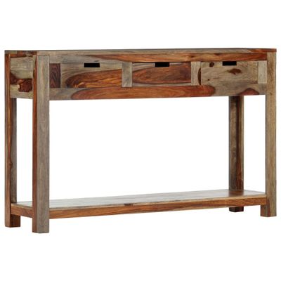 vidaXL Konzolový stolík s 3 zásuvkami 120x30x75 cm akáciaový masív