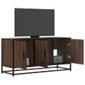 vidaXL TV skrinka hnedý dub 100x35x50 cm kompozitné drevo a kov