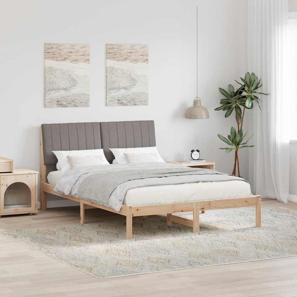 vidaXL Rám postele Hnedá 135 x 190 cm Masívne borovicové drevo