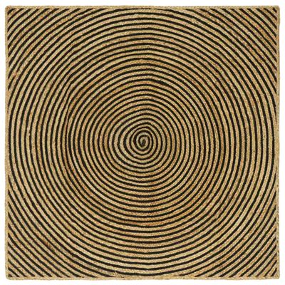 vidaXL Kusové koberce Čierna 120 x 120 cm Juta