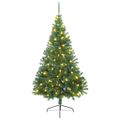 vidaXL Umelý predsvietený vianočný stromček Zelená 210 cm PVC