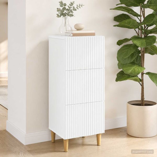 vidaXL Zásuvkový kabinet Biela 33 x 34,5 x 90 cm Kompozitné drevo