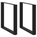 vidaXL Nohy k jedálenskému stolu v tvare U, 2 ks, čierne, 80 x (72-73) cm, oceľové