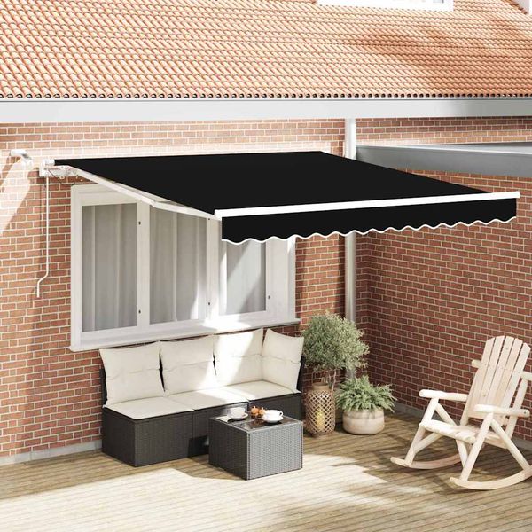 vidaXL Textília na slnečník Čierna 350 x 250 cm Polyester