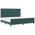 vidaXL Posteľ s pružinovým rámom Tmavozelená 200 x 200 cm Zamat
