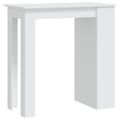 vidaXL Barový stôl+regál, biely 102x50x103,5 cm, kompozitné drevo