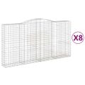 vidaXL Oblúkový gabionový kôš 8 ks 400x50x200/220cm pozinkované železo