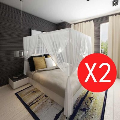 Moskytiéra nad posteľ s 3 otvormi, štvorcová 2 ks