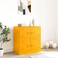 vidaXL Komoda horčicovožltá 67x39x73 cm oceľ