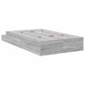 vidaXL Rám postele s úložným prostorem so zásuvkou Sivý Sonoma 120 cm