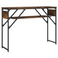 vidaXL Konzolový stolík s policou dymový dub 105x30x75cm kompoz. drevo