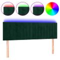 vidaXL Čelo postele s LED tmavozelené 144x5x78/88 cm zamat
