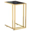 vidaXL Počítačový bočný stolík čierny 50x35x65 cm tvrdené sklo