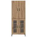 vidaXL Highboard Remeselný dub 69,5 x 34 x 180 cm Kompozitné drevo