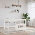 vidaXL Lavica do predsiene biela 60x28x45 cm masívna borovica