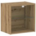 vidaXL Floating Shelf with LED Light 2 ks Hnedá 40 x 28,5 x 40 cm