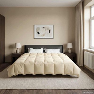 vidaXL Prikrývka na celý rok Krémová 240 x 260 cm Mikrovlákno