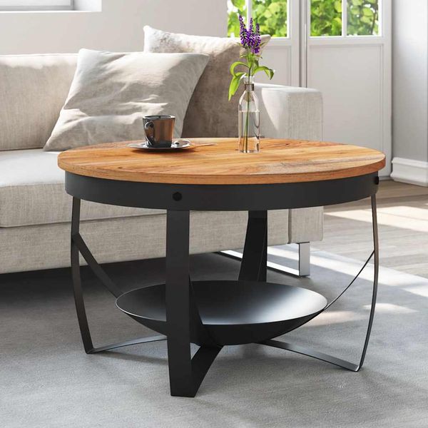 vidaXL Konferenčný stolík Ø68x43 cm akáciový masív