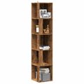 vidaXL rohová skrinka Old Wood 33x33x165 cm Engineered Wood