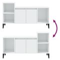 vidaXL TV skrinka lesklá biela 100x35x55 cm spracované drevo