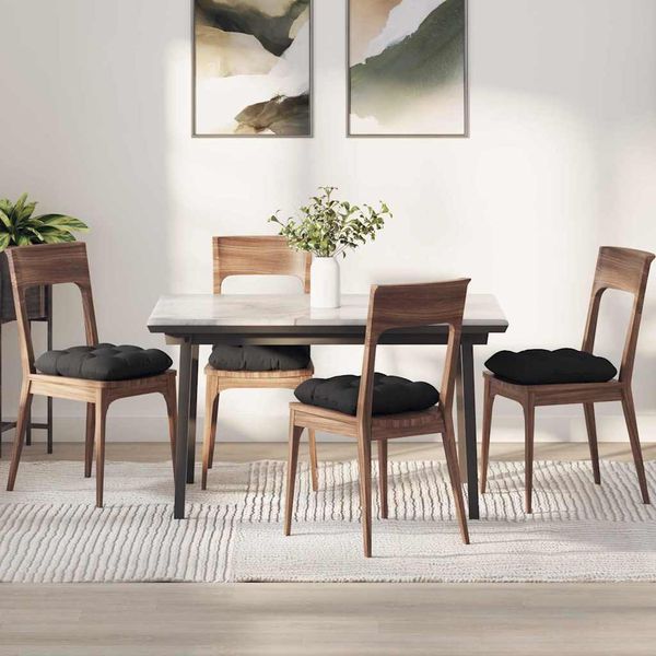 vidaXL Vankúše na sedenie 4 pcs Čierna 40 x 40 cm Mikrovlákno