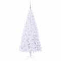 vidaXL Umelý vianočný stromček s 300 LED-i Biela 180 cm PVC a oceľ