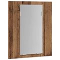 vidaXL LED zrkadlová skrinka staré drevo 40x12x45 cm kompozitné drevo