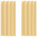 vidaXL Záclony na zatemnenie s krúžkami 2 ks Béžová 260 x 140 cm