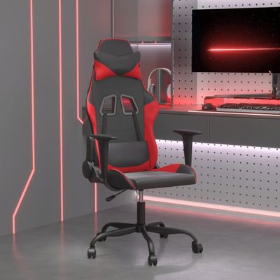 vidaXL Masážna herná stolička čierna a červená umelá koža