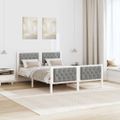 vidaXL Rám postele Svetlosivá 150 x 200 cm Masívne borovicové drevo